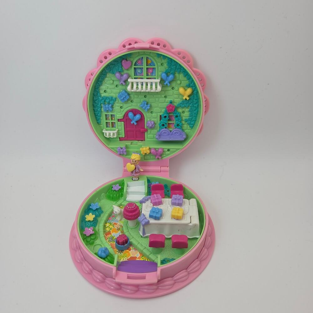 Vintage 1994 Polly Pocket Bluebird Birthday Surprise with 1 Figure + 19 Pieces